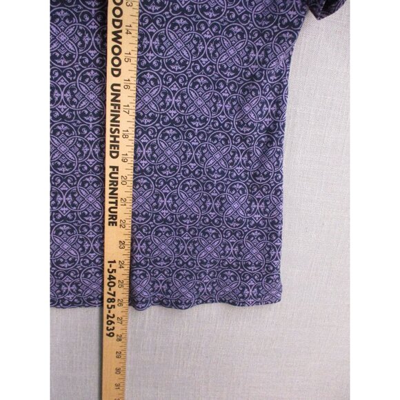 Croft & Barrow 2X Classic Tee Purple Geometric Pattern Short Sleeve Womens Top - Picture 4 of 6